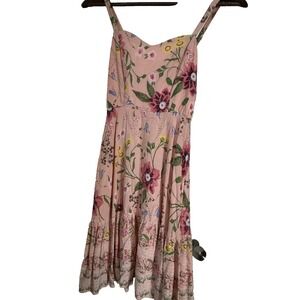 Old Navy women's pink floral spaghetti strap sundress XS Fairy Cottage Boho